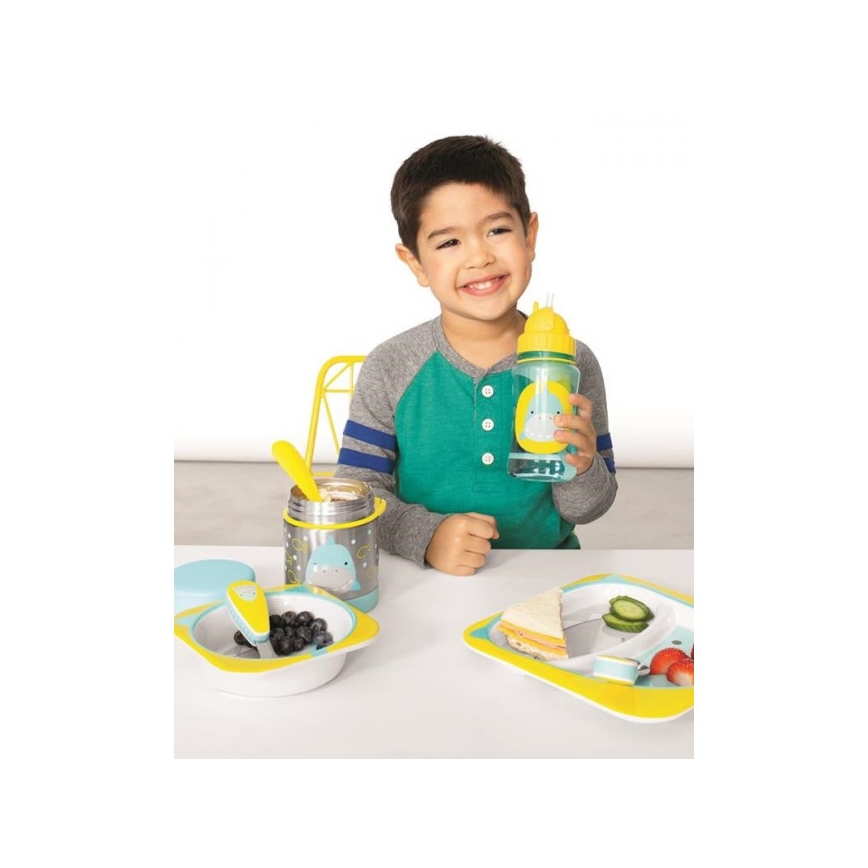 Skip Hop - Termo para comida ZOO 325 ml con cuchara/tenedor, tiburón