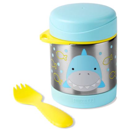 Skip Hop - Termo para comida ZOO 325 ml con cuchara/tenedor, tiburón