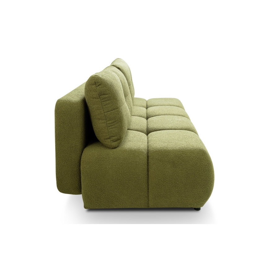 Sofá cama de 3 plazas con espacio de almacenamiento NUORO, color verde