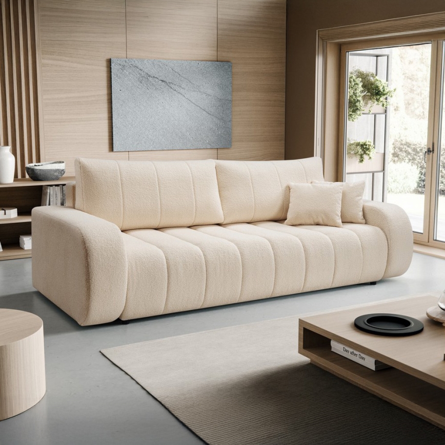 Sofá cama de 3 plazas DESIO beige