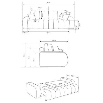 Sofá cama de 3 plazas DESIO beige