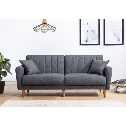 Sofá cama de dos plazas KITO gris oscuro