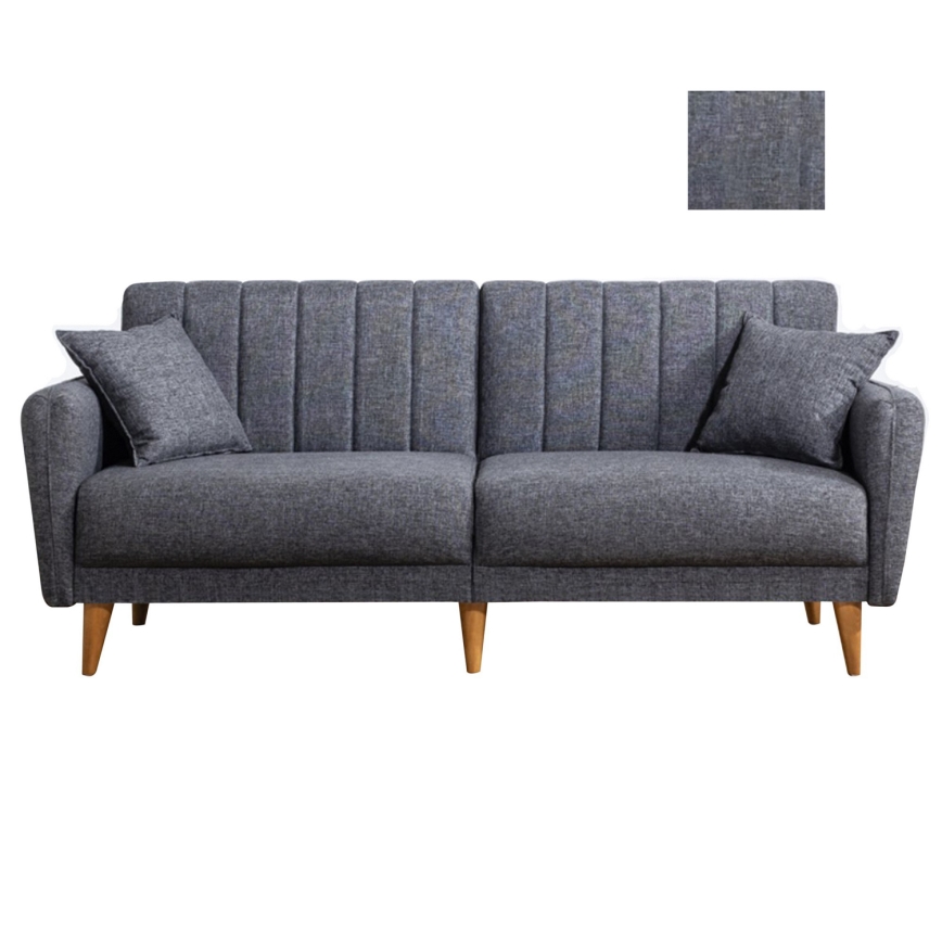 Sofá cama de dos plazas KITO gris oscuro