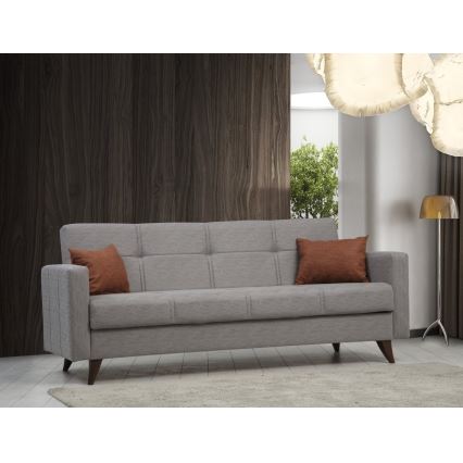 Sofá cama de tres plazas KORFU gris claro