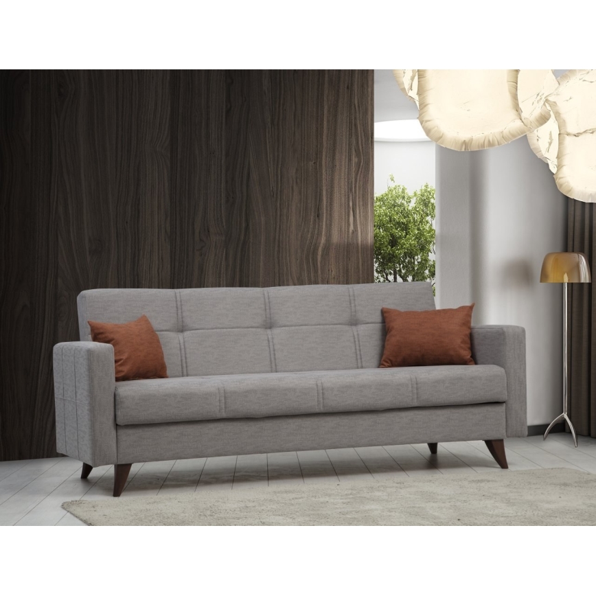 Sofá cama de tres plazas KORFU gris claro
