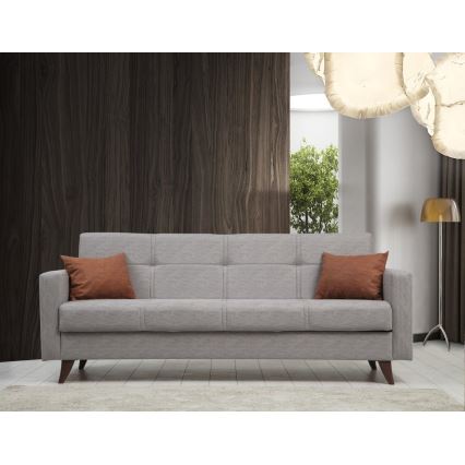 Sofá cama de tres plazas KORFU gris claro
