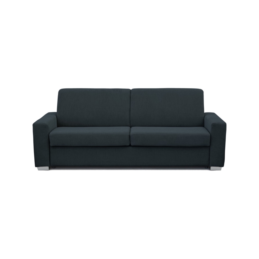 Sofá cama de tres plazas LEKA apto para uso diario, azul