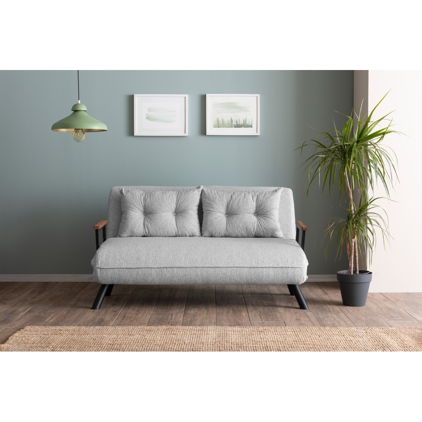 Sofá cama desplegable de 2 plazas QIRA, gris