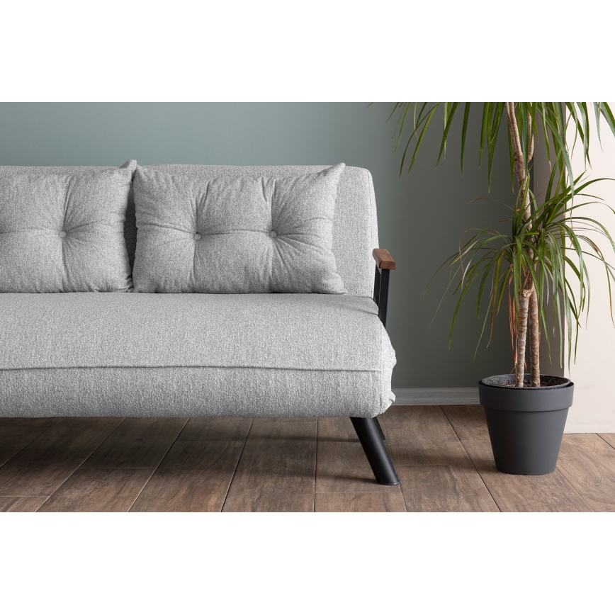 Sofá cama desplegable de 2 plazas QIRA, gris
