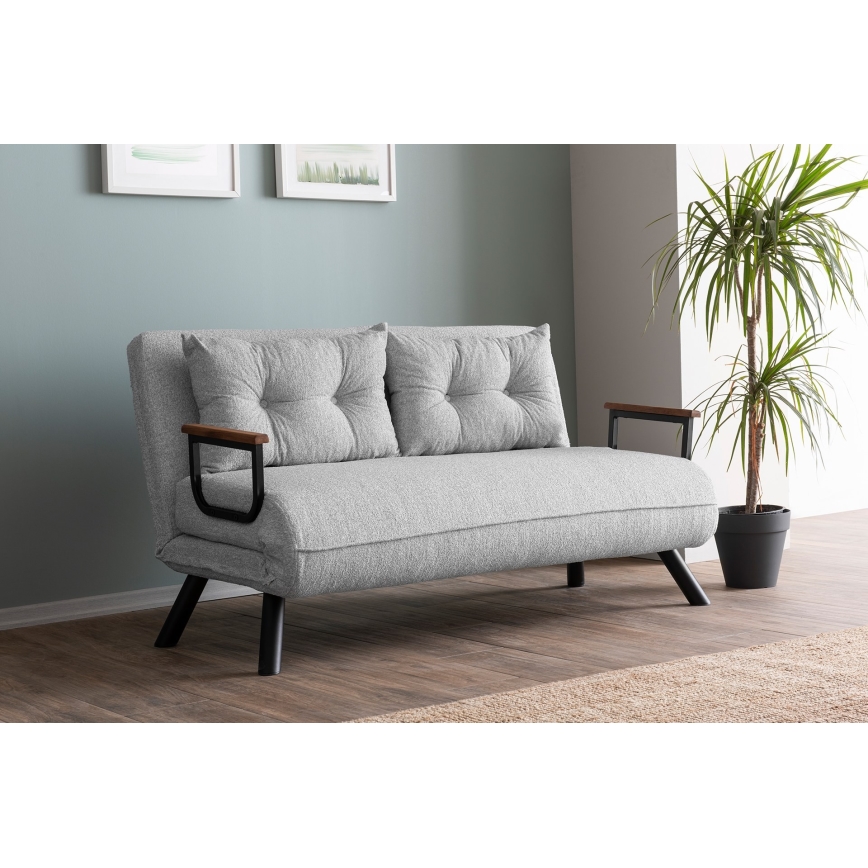 Sofá cama desplegable de 2 plazas QIRA, gris