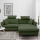 Sofá cama esquinero en L HORTA, con arcón de almacenamiento, orientación derecha, verde