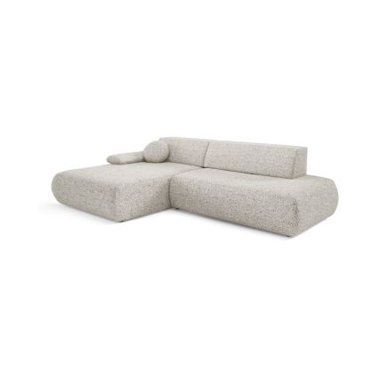 Sofá cama esquinero en L PRATO con arcón, versión izquierda, beige
