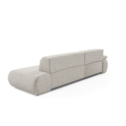 Sofá cama esquinero en L PRATO con arcón, versión izquierda, beige