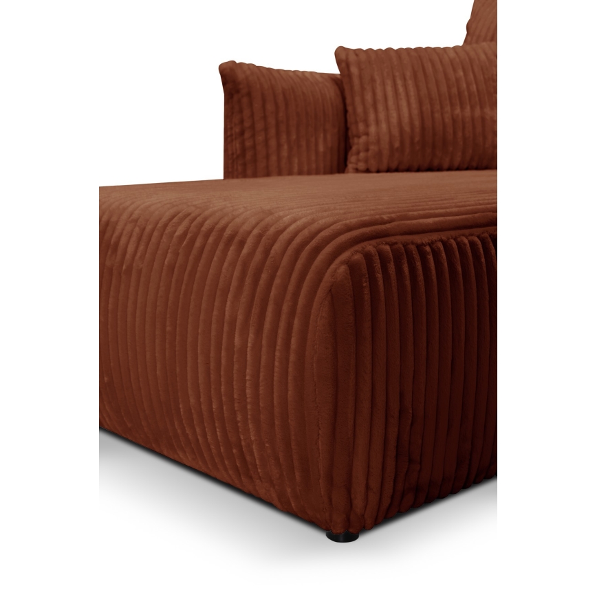 Sofá esquinero cama reversible en L FRIDA, con espacio de almacenamiento, marrón