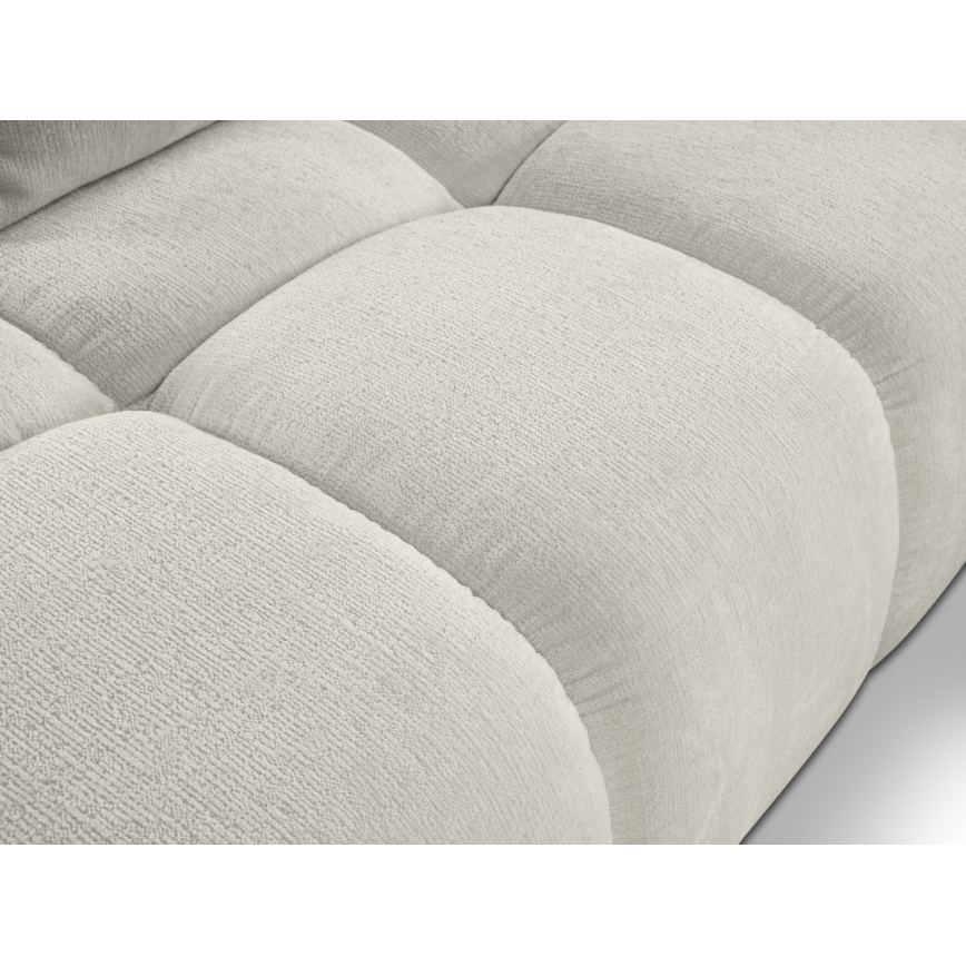 Sofá rinconero tapizado en L ALMADA, cama desplegable y amplio espacio de almacenaje, versión derecha, beige