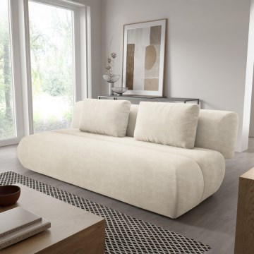 Sofá cama FANO de tres plazas, color crema