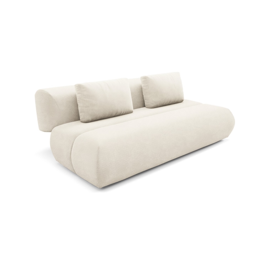 Sofá cama FANO de tres plazas, color crema