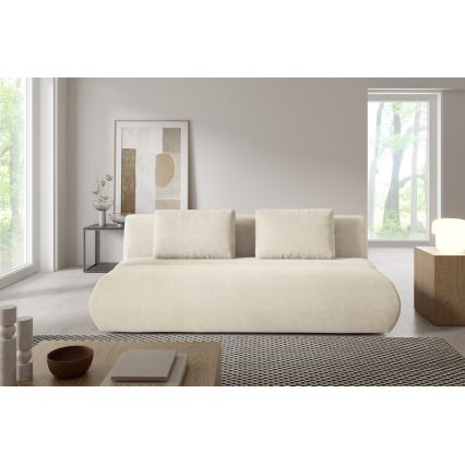 Sofá cama FANO de tres plazas, color crema