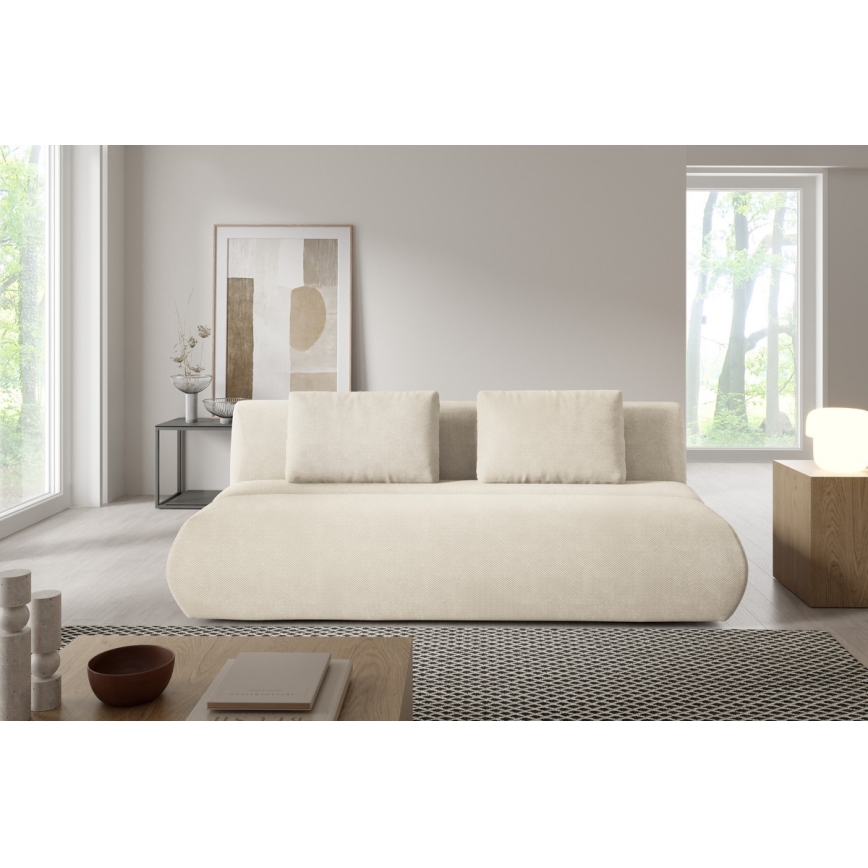 Sofá cama FANO de tres plazas, color crema
