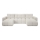 Sofá cama seccional tapizado en U con arcón ALMADA, beige
