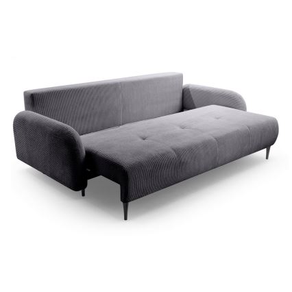 Sofá cama tapizado de 3 plazas CLOUDY en gris
