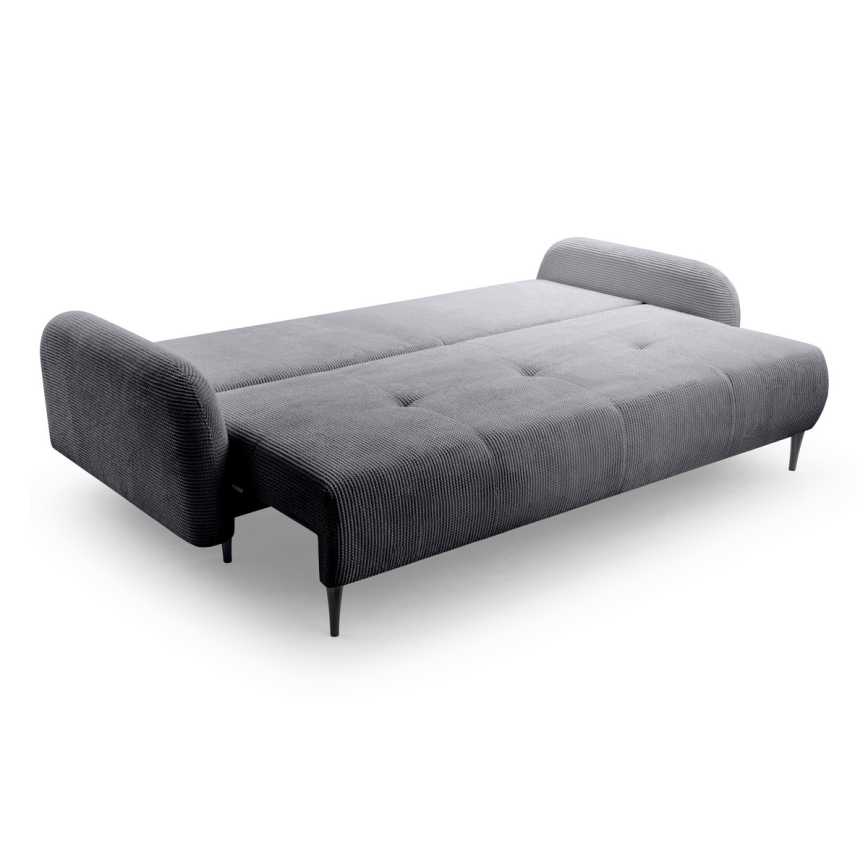 Sofá cama tapizado de 3 plazas CLOUDY en gris