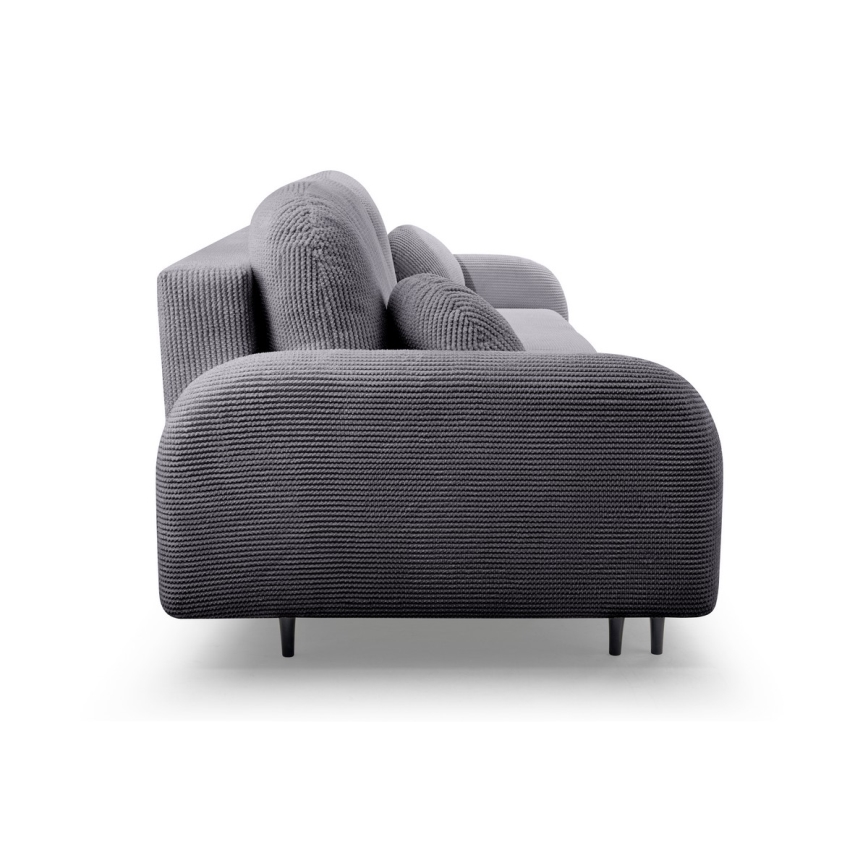 Sofá cama tapizado de 3 plazas CLOUDY en gris