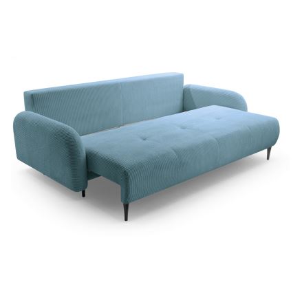 Sofá cama tapizado de 3 plazas CLOUDY turquesa