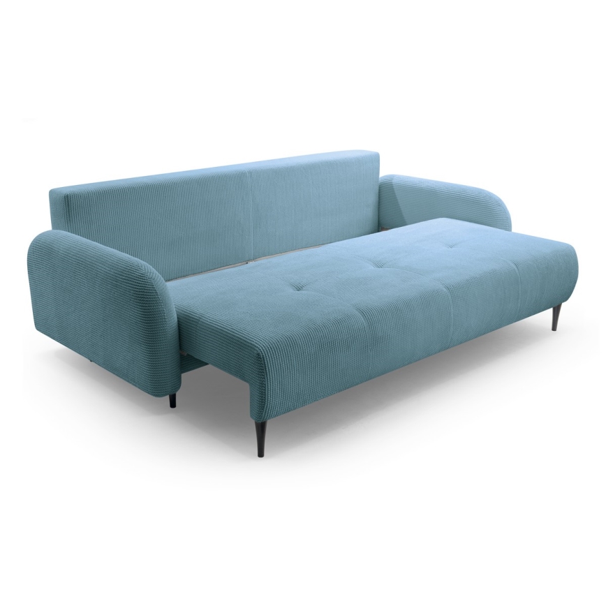 Sofá cama tapizado de 3 plazas CLOUDY turquesa
