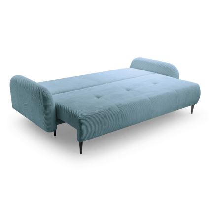 Sofá cama tapizado de 3 plazas CLOUDY turquesa