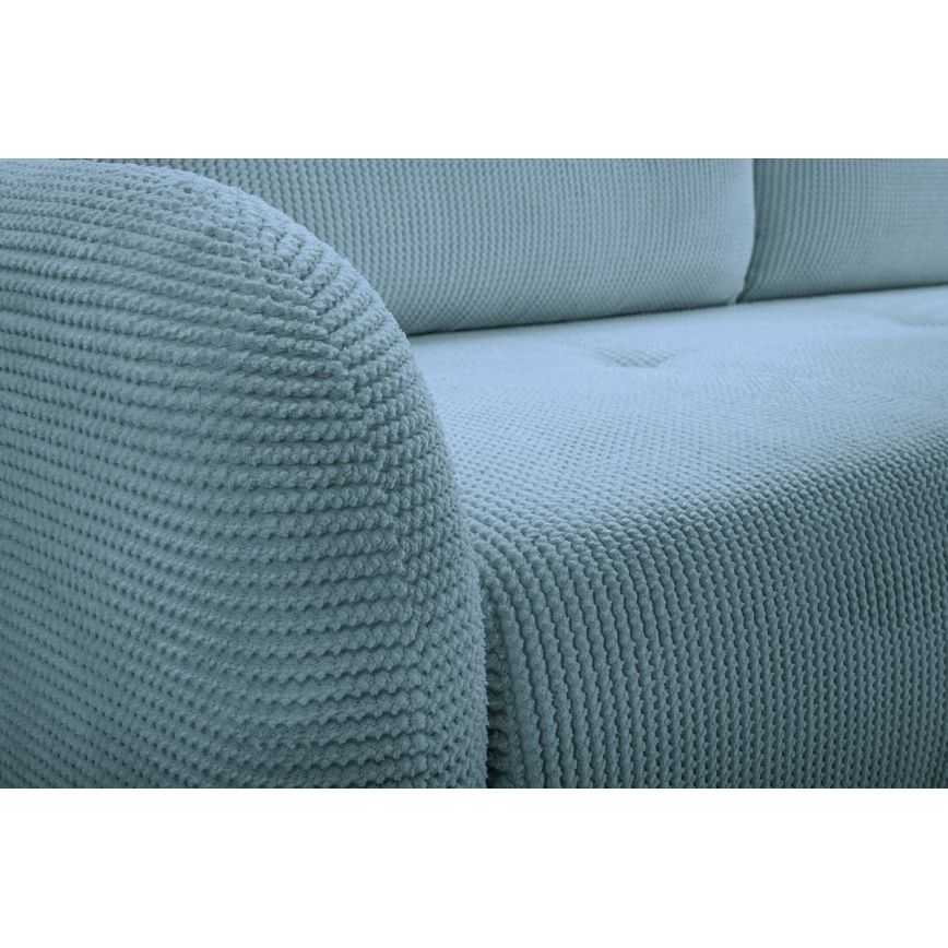 Sofá cama tapizado de 3 plazas CLOUDY turquesa