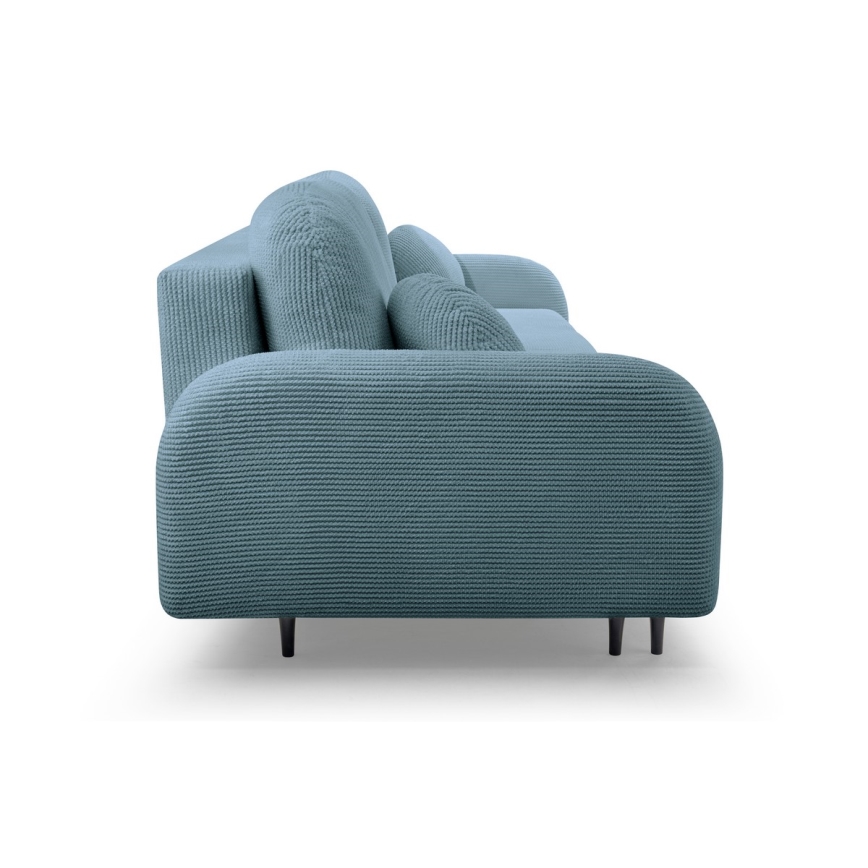 Sofá cama tapizado de 3 plazas CLOUDY turquesa