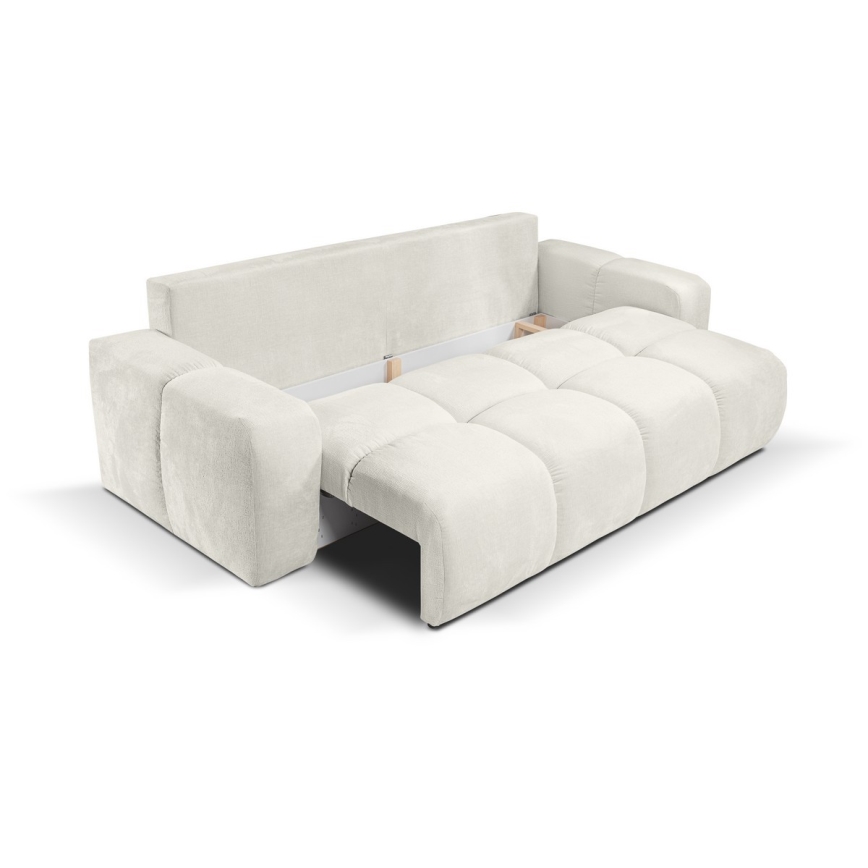 Sofá cama tapizado de 3 plazas con arcón ALMADA beige