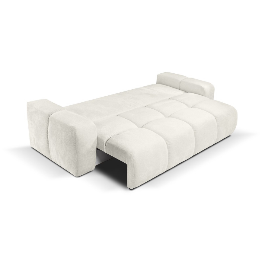 Sofá cama tapizado de 3 plazas con arcón ALMADA beige