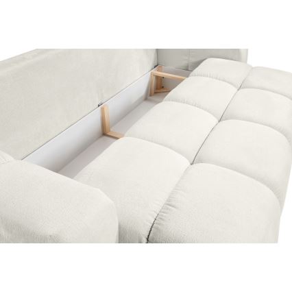 Sofá cama tapizado de 3 plazas con arcón ALMADA beige