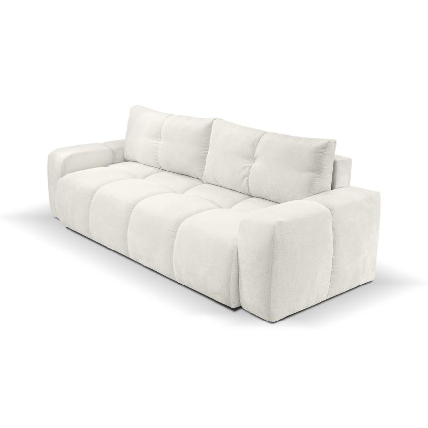 Sofá cama tapizado de 3 plazas con arcón ALMADA beige