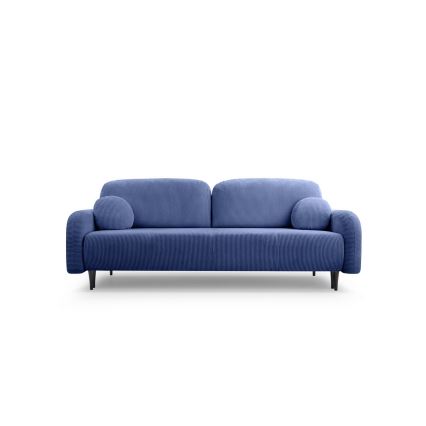 Sofá cama tapizado de tres plazas CLOUDY en azul