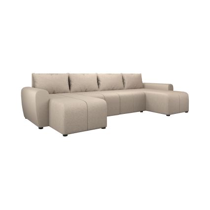Sofá cama tapizado en forma de U NEWPORT, beige
