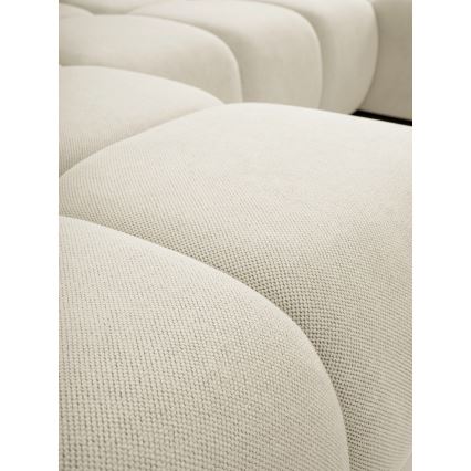 Sofá cama tapizado en U ALMADA con espacio de almacenamiento, beige