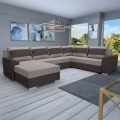 Sofá cama tapizado versátil en U OXFORD marrón/taupe