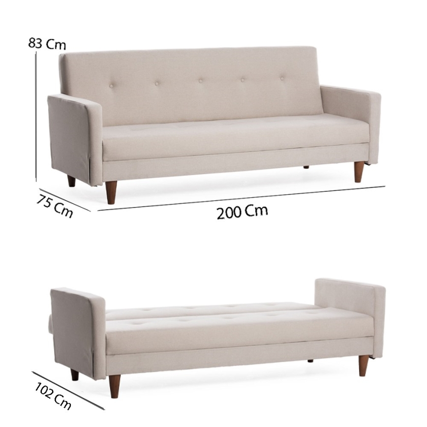 Sofá de 2 plazas NARA crema/beige