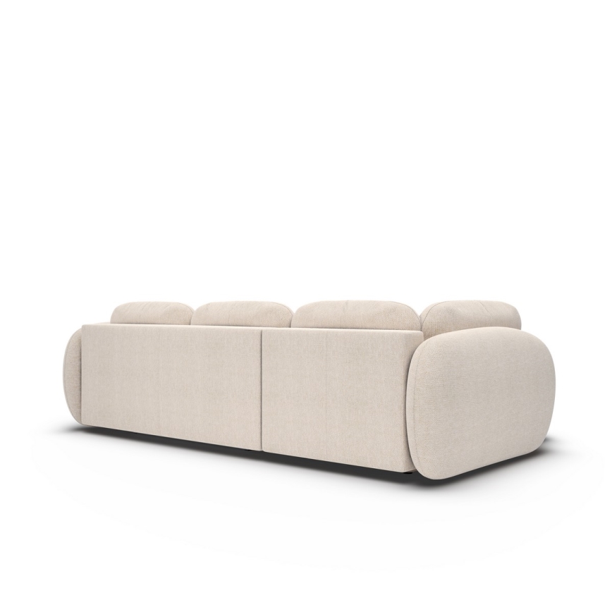 Sofá esquinero cama con arcón en L OLBIA, izquierdo, beige