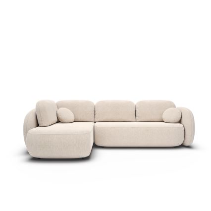 Sofá esquinero cama con arcón en L OLBIA, izquierdo, beige