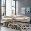 Sofá esquinero cama convertible en L BRESCIA, con espacio de almacenamiento, lado izquierdo, beige