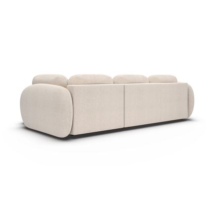 Sofá esquinero cama en L con almacenaje OLBIA, orientación derecha, beige