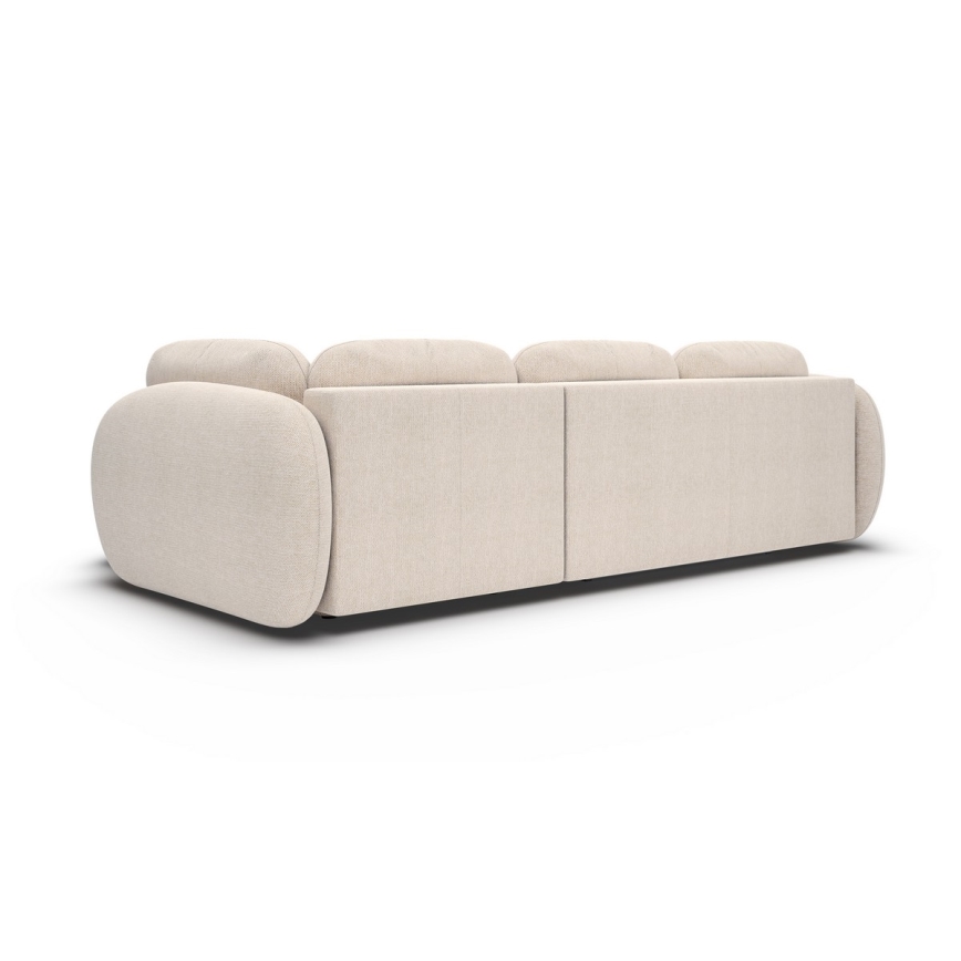 Sofá esquinero cama en L con almacenaje OLBIA, orientación derecha, beige