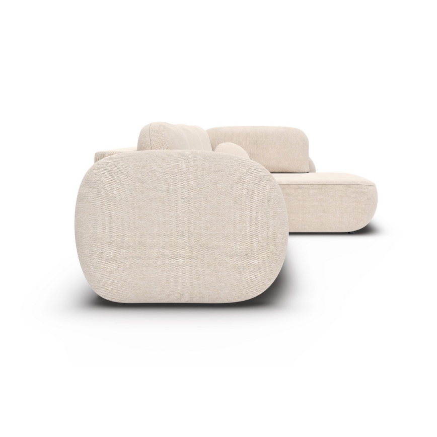 Sofá esquinero cama en L con almacenaje OLBIA, orientación derecha, beige