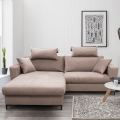 Sofá esquinero cama en L HORTA con arcón, orientación izquierda, rosa