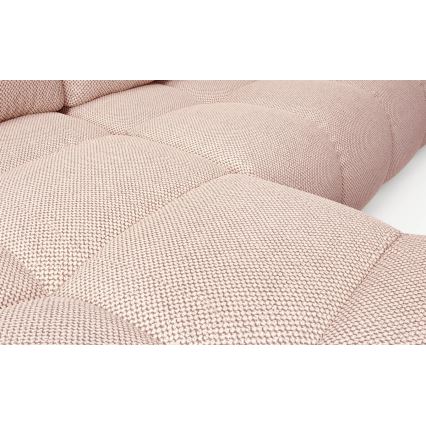 Sofá cama esquinero tapizado con arcón en L ALMADA, orientación izquierda, rosa