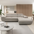 Sofá esquinero convertible en cama en L con arcón de almacenamiento CASTELO, orientación derecha, gris